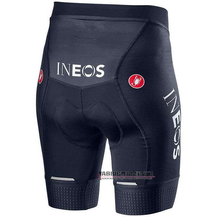 Abbigliamento Donne Ineos Grenadiers 2020 Manica Corta e Pantaloncino Con Bretelle Rosso Scuro Blu - Clicca l'immagine per chiudere